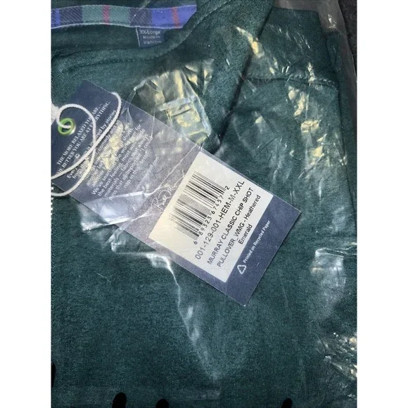 2XL WILLIAM MURRAY GOLF CHIP SHOT PULLOVER HEATHER EMERALD